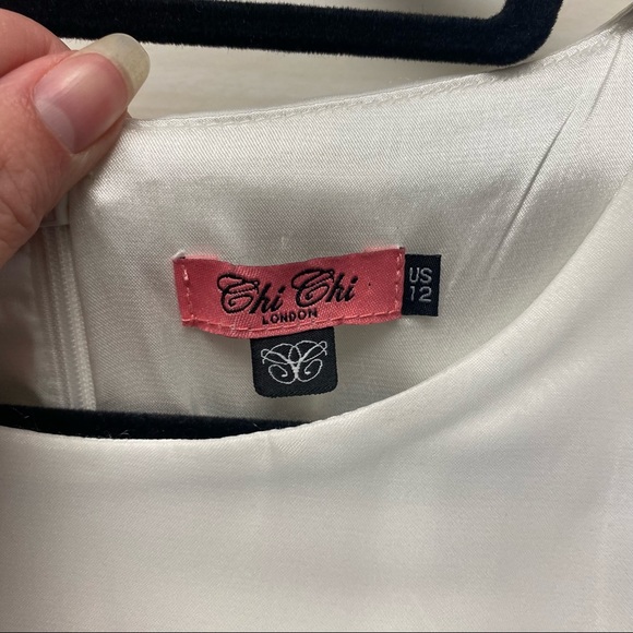 Chi Chi London White Dress with Blue Flowers - Picture 7 of 8